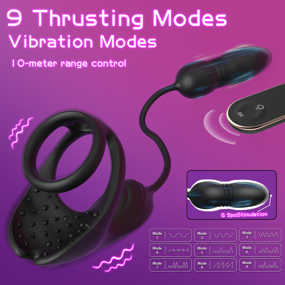 Dual-ring vibrating cock ring shown from top view