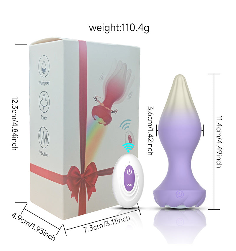 Swinging Vibrating Glowing Colorful Anal Plug Vibrating Massager Rear Self-Pleasure Toy