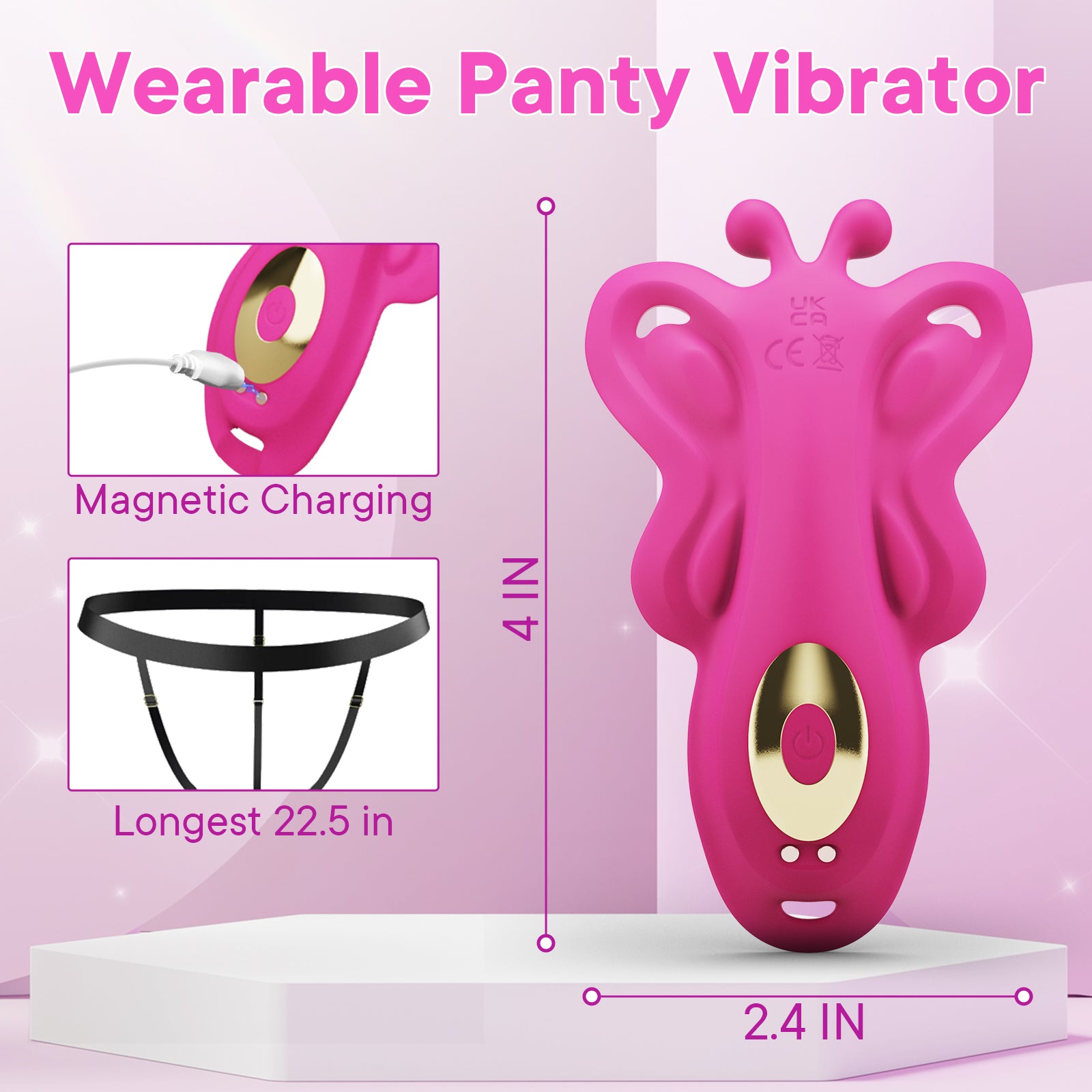 AI virtual partner vibrator displayed from angled top view