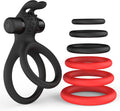 7 Different Sizes Soft Silicone Penis Ring with Vibration - Seductiva