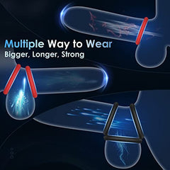 7 Different Sizes Soft Silicone Penis Ring with Vibration - Seductiva