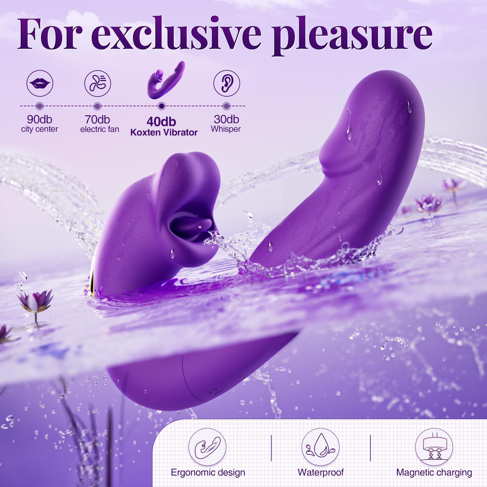 Tongue toy showing thrusting and vibration mode icons with functional graphics.