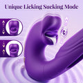 USB-rechargeable tongue toy displayed with charging cable and silicone construction.