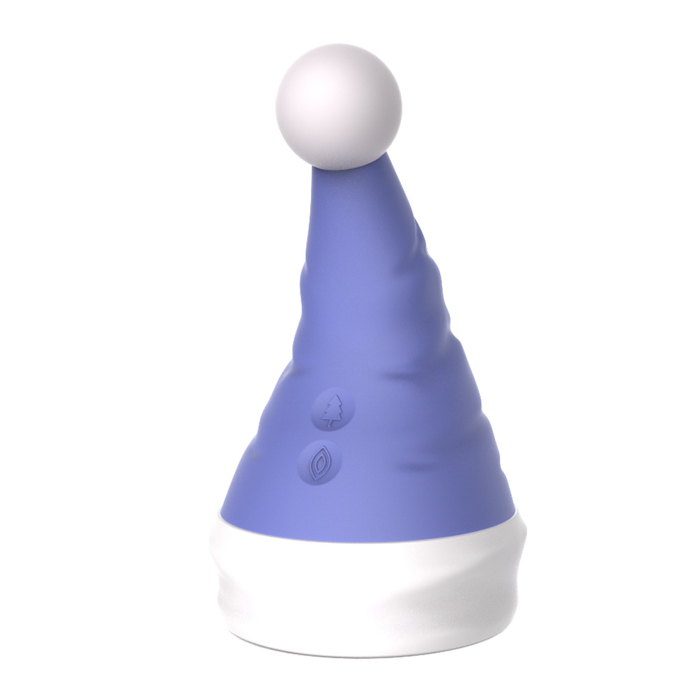 Magical Santa Hat Christmas vibrator (blue) product photo — compact Christmas hat design G-spot vibration stick