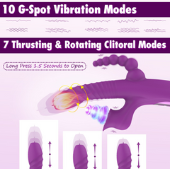 telescopic swing backyard teasing three-point resonance massage stick warming female licking sucking masturbation vibrator sex products