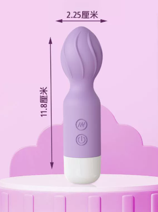 Mini vibrating wand massager (violet) — compact size/dimensions photo for discreet travel-friendly use
