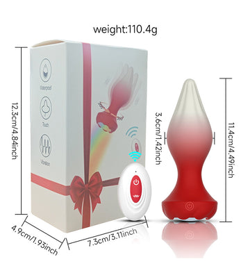 Swinging Vibrating Glowing Colorful Anal Plug Vibrating Massager Rear Self-Pleasure Toy