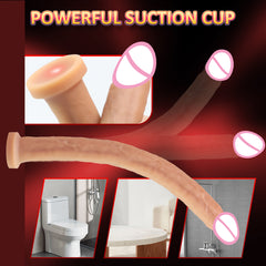 Extra-long silicone Dildos with anal plug