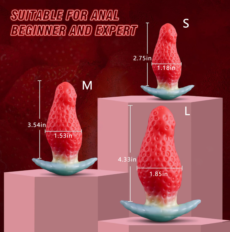 strawberry-shaped Multiple sizes anal plug