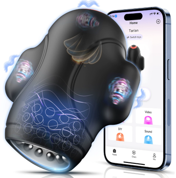 App-controlled electric aircraft cup masturbator — automatic stroker with phone app control interface (black)