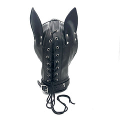 SM doghead-shaped detachable leather restraint head cover