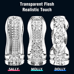 Male transparentTelescopic Rotating Masturbators