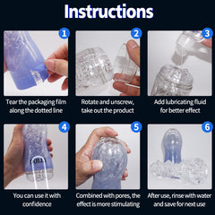 Male transparentTelescopic Rotating Masturbators
