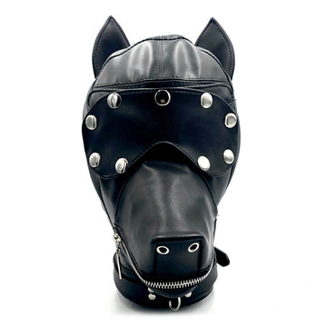 SM doghead-shaped detachable leather restraint head cover