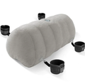 Top view of inflatable heart pillow with BDSM attachments