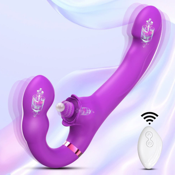 Dual-Ended Couples Vibrator - 10 Vibration Modes with Spanking Function, Remote-Controlled Double Stimulation, Body-Safe Silicone for Mutual Intimate Pleasure, Waterproof Design for Flexible Use