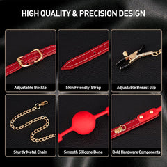 SM silicone solid rose mouth balls and Nipple clamps