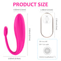 Female wireless vibrating toy shown with full product layout