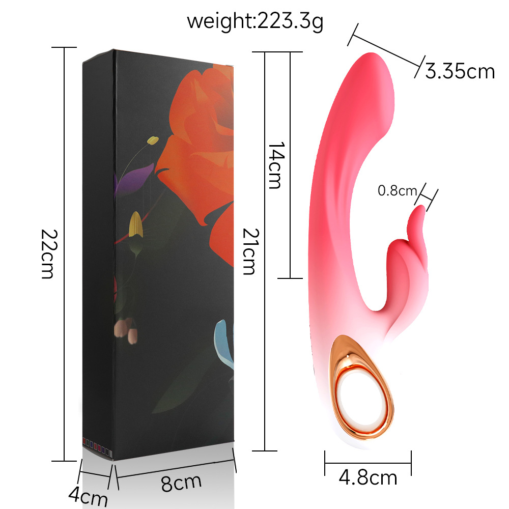 Soft Rabbit rabbit vibrator size guide with retail box — dimensions and product measurements