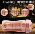Realistic 3D textures inner sleeve — soft internal tunnel with raised bumps and ribs for enhanced stimulation (airplane cup masturbator)