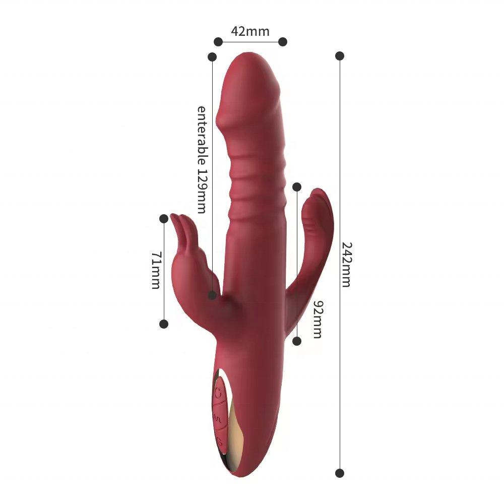 Close-up of thrusting dildo showing smooth silicone and detailed contours