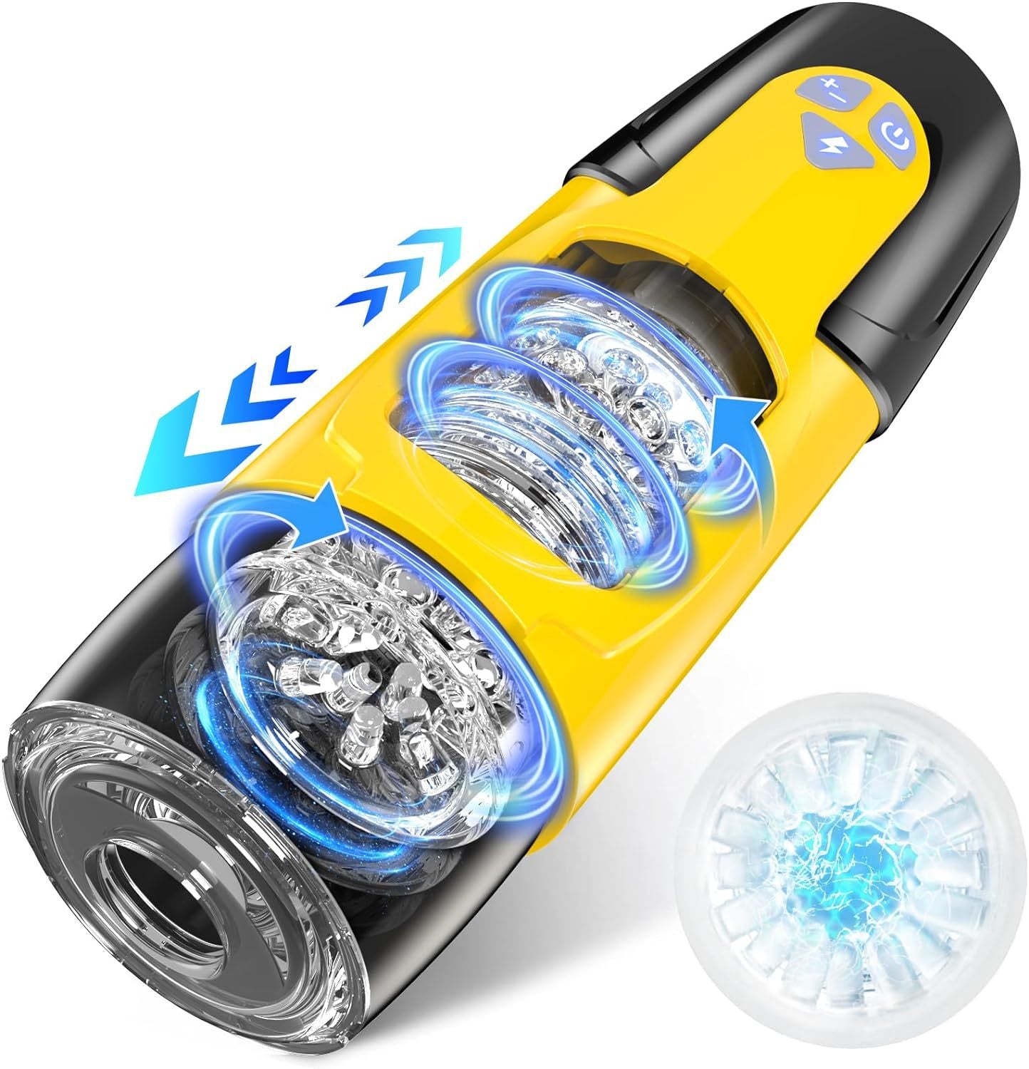 HANNIBAL Dark Knight male sex toy highlighting realistic textured interior