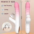 Full-length view of beaded thrusting vibrator in soft silicone