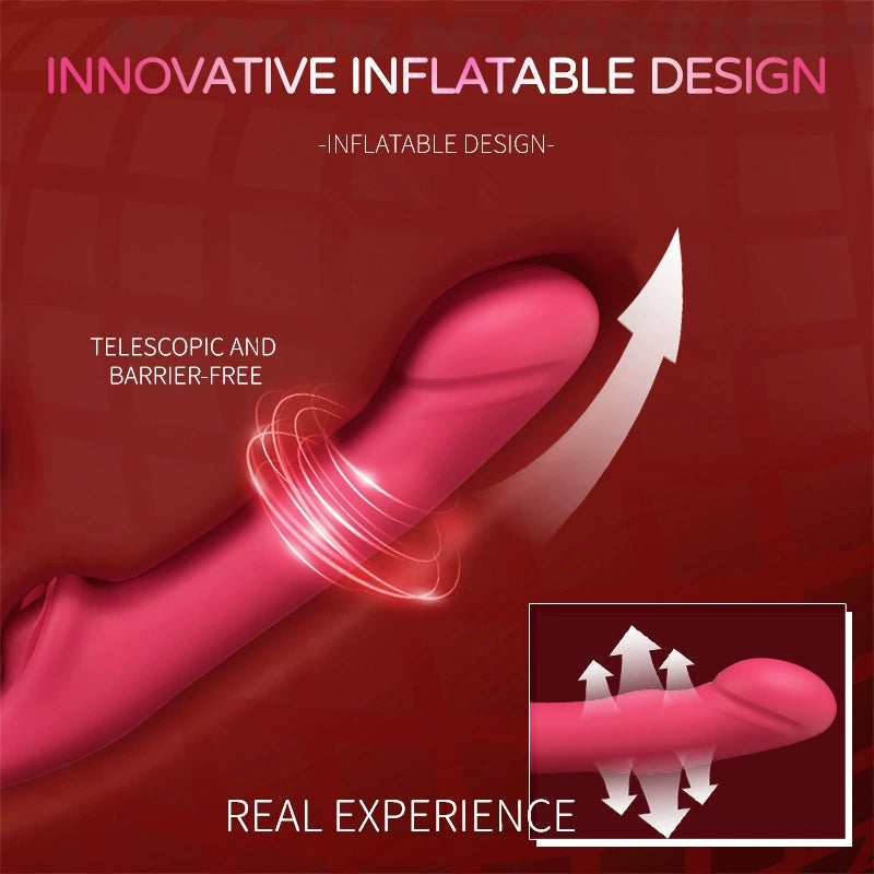 Three-in-one vibrator displayed from angled top view