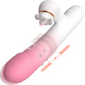 Rotating beaded thrusting tongue vibrator displayed upright