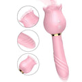 Elegant rose vibrator with curved handle and control buttons