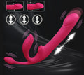 Side angle of 3-in-1 vibrator highlighting dual stimulation points