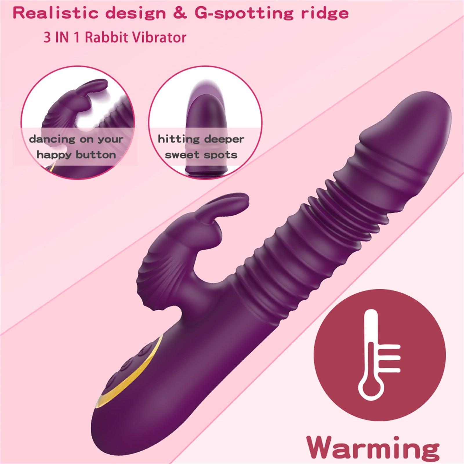 Retractable Rabbit Vibrator - Seductiva