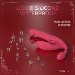 Built-in type, clitoris and anus three-in-one wireless remote-controlled telescopic vibrator