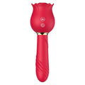 Compact rose-shaped suction toy with ergonomic grip