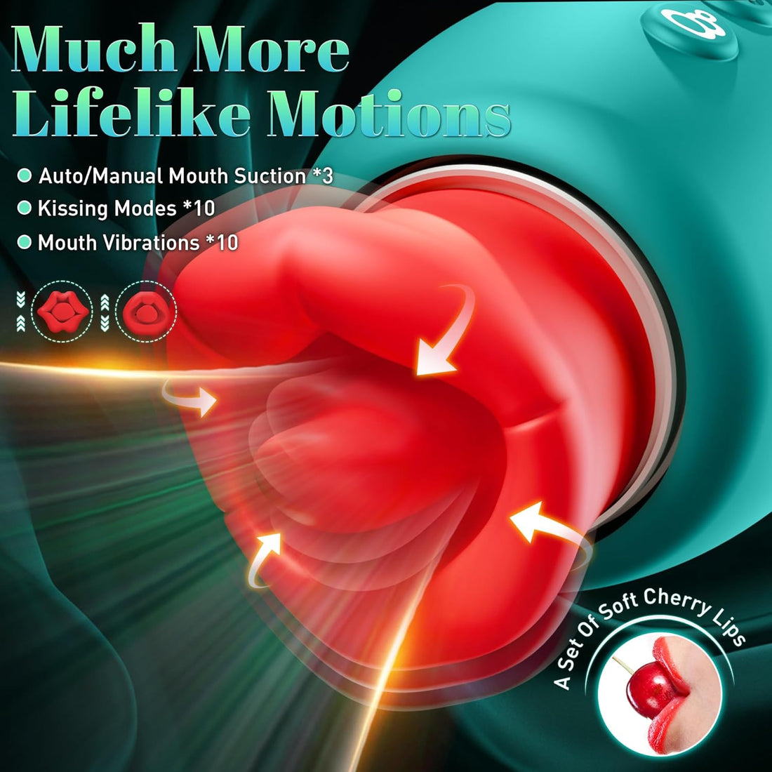 Rose 4 in 1 suction vibrator with tongue-licking and suction design