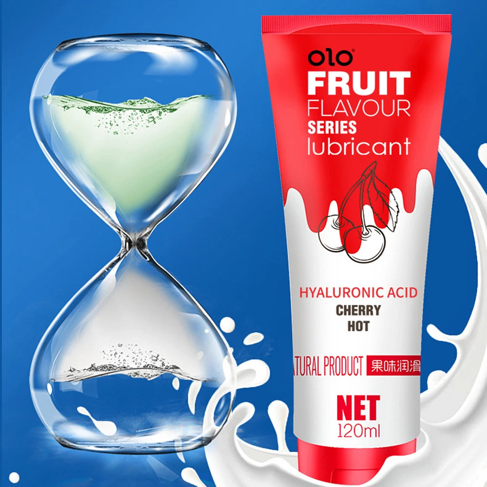 Lickable sex lubricant for adults displayed upright