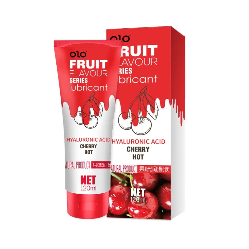 Flavored lubricant for adults with illustrated fruit design
