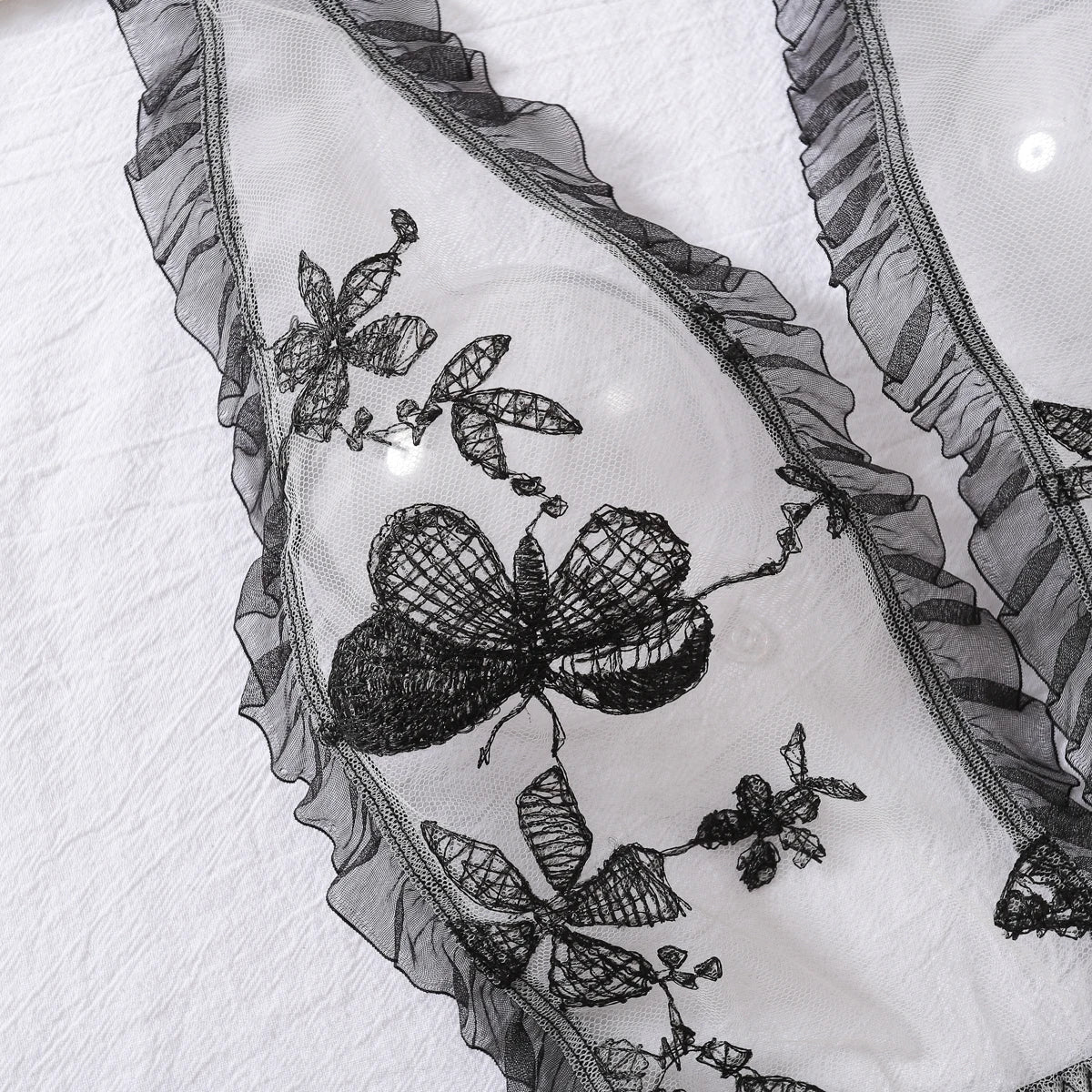 Sheer teddy lingerie displayed on model showing full body fit