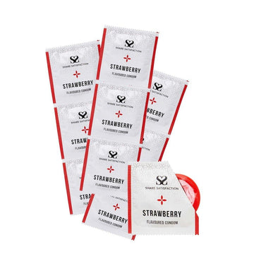 Share Satisfaction Strawberry Flavoured Condoms 100 pack - Seductiva