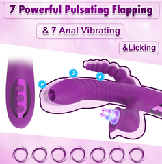 telescopic swing backyard teasing three-point resonance massage stick warming female licking sucking masturbation vibrator sex products