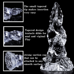 Special-shaped anal plug dildo crystal double dragon