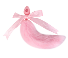 Cat paw bowknol，plush tail anal plug