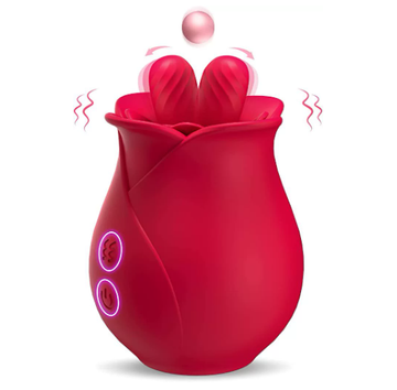 Female clitoral nipple double tongue vibrator