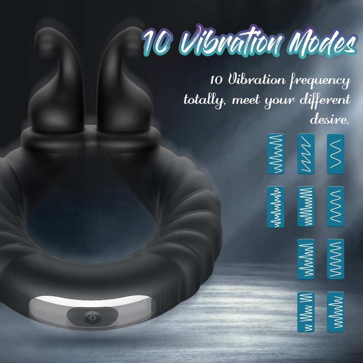 Perineum stimulation ring shown upright with ergonomic curved design