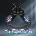 Side angle of vibrating cock ring highlighting perineum stimulation arm