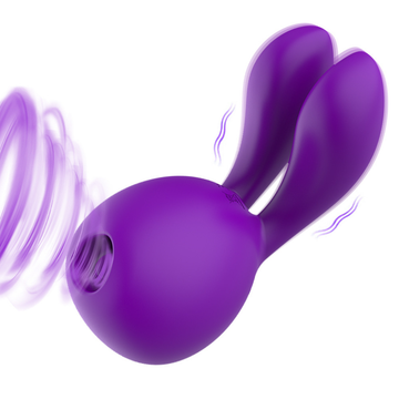 Silicone Rabbit Vibrator with Dual Sucking and Vibrating Functions