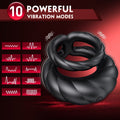 Adult Double Penis Ring Vibrator Cock Ring with 10 Vibration Modes - Seductiva