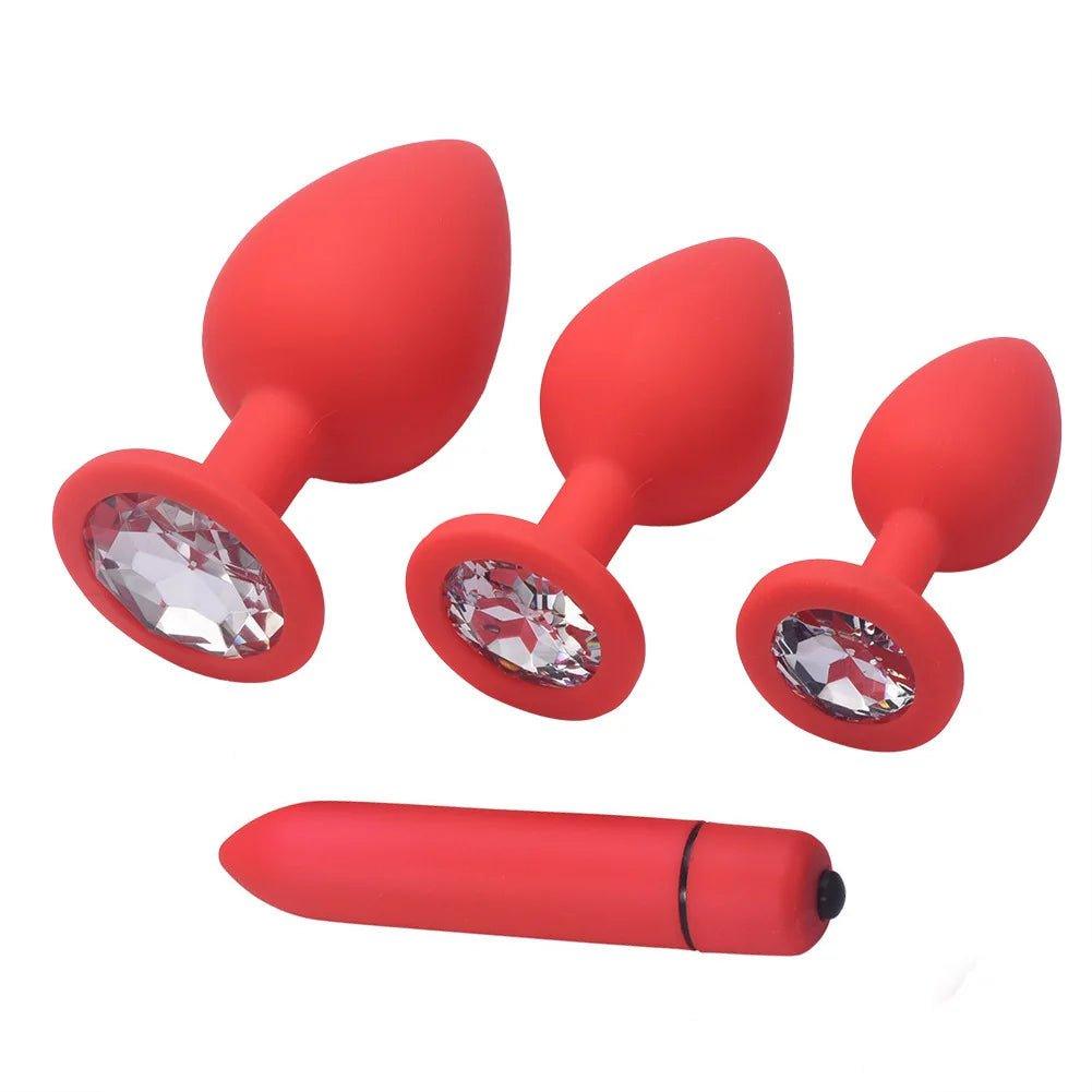 Adult Silicone Anal Plug Dildos Bullet Vibrator Butt Plugs Sex Toys - Seductiva