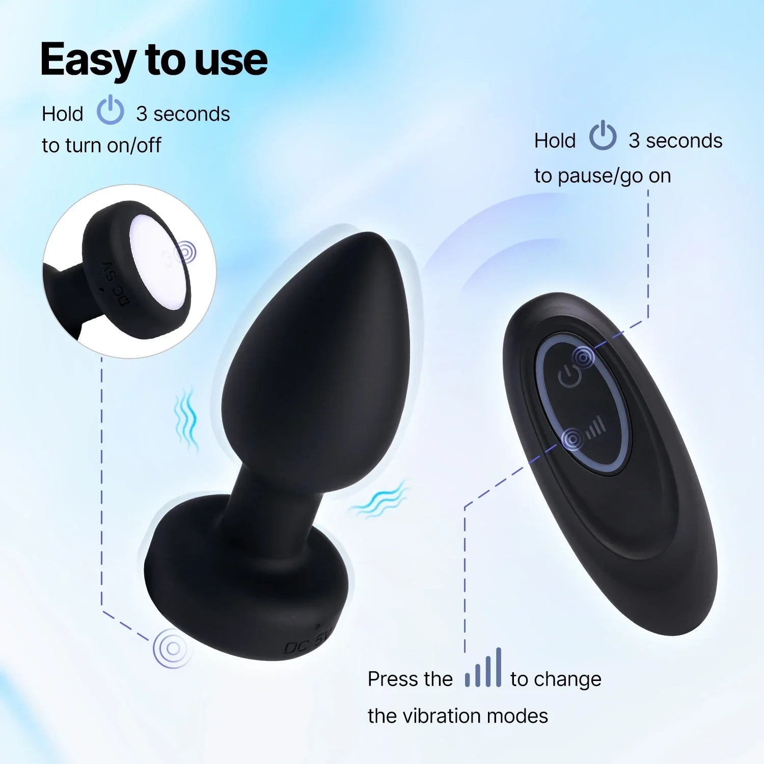 Silicone Anal Explorer plug displayed with complete shape and smooth finish