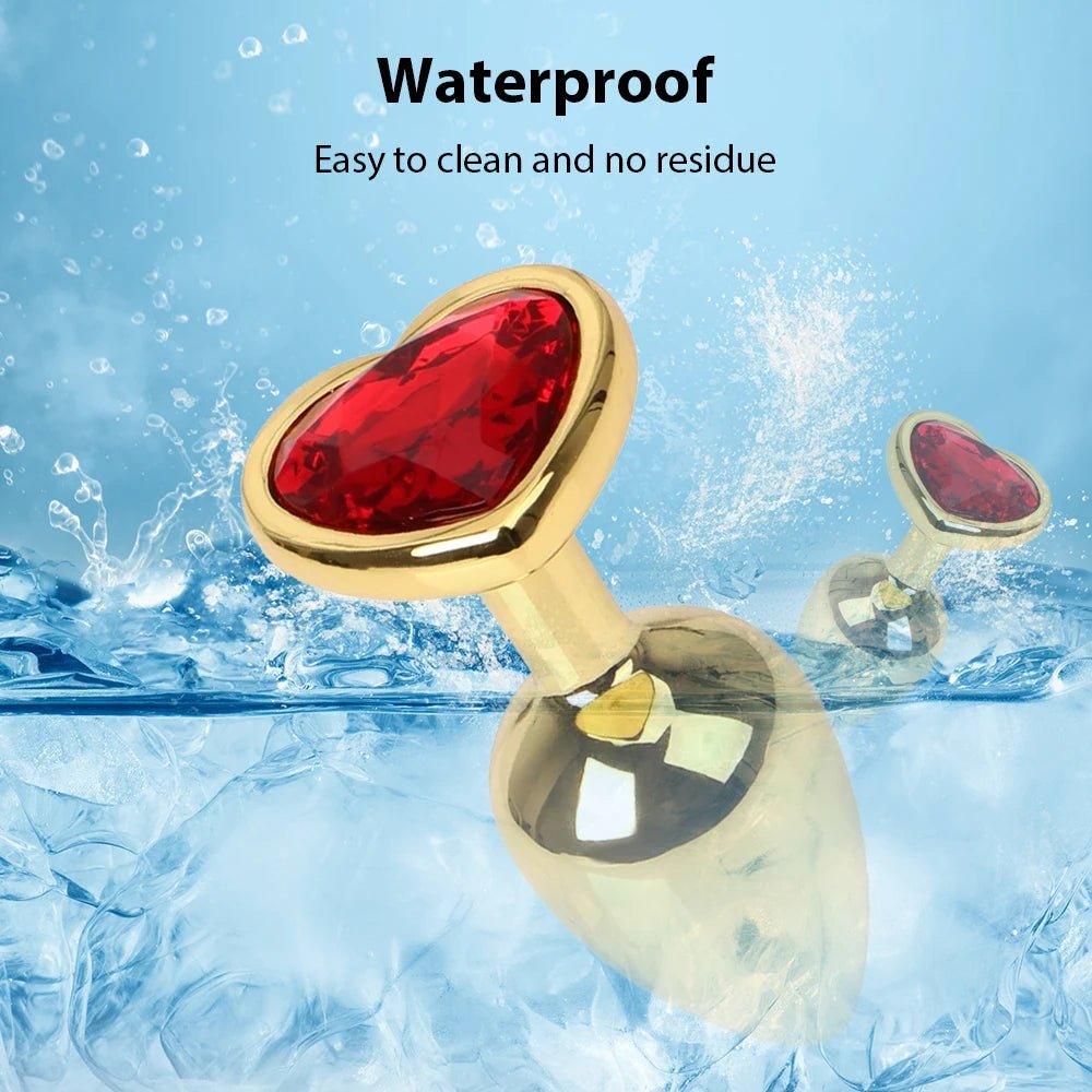 Anal Plug Female Sex toy 3 Sizes Mini Heart Hip Stimulator Smaller Gold-plated Metal Anal Plug Adult Sex Toy - Seductiva
